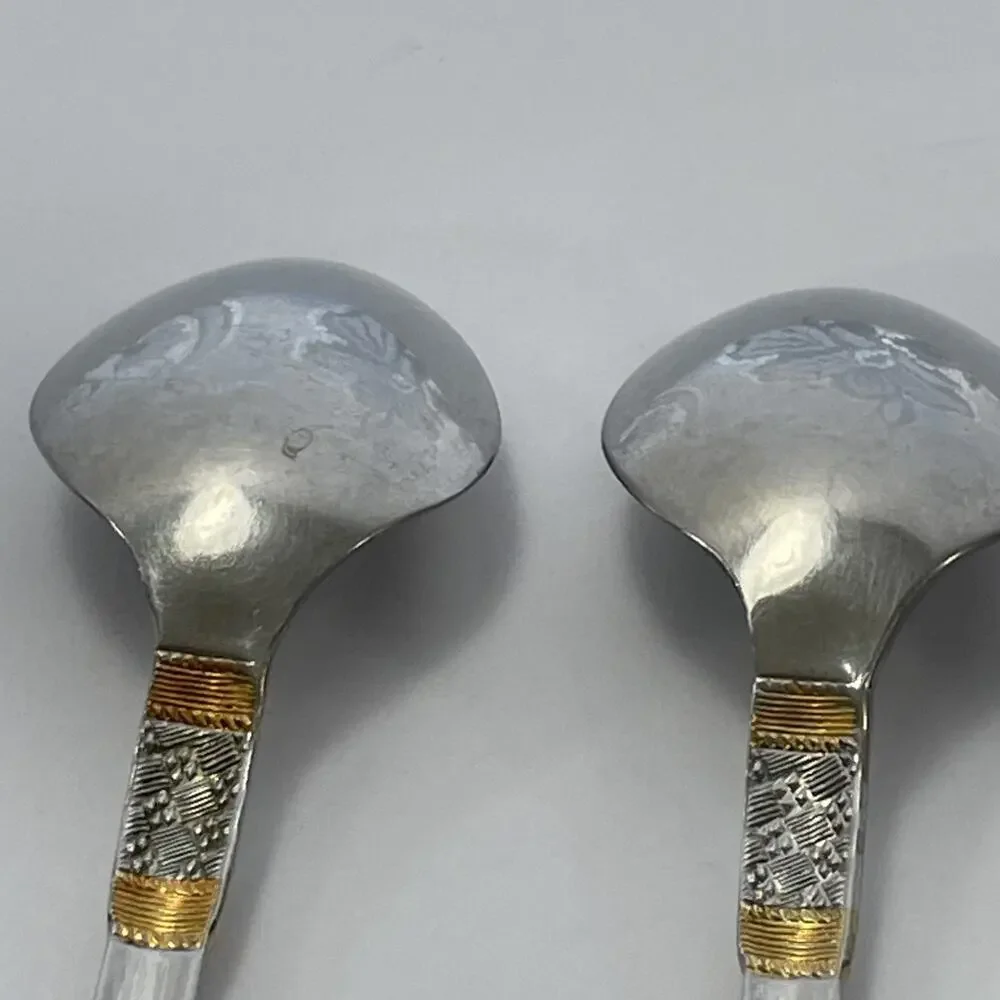 Wallace Silversmiths 18/8 Golden Corsica Weave Spoons Korea Set of 4 Teaspoons